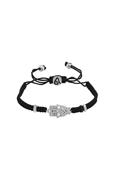 Genel Markalar Zirkon Taşlı Pırlanta Montür Siyah Altın Kaplama Siyah İpli Fa...