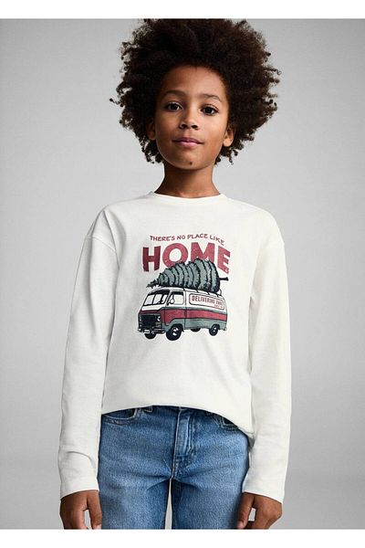 MANGO Kids Tricou imprimat cu mânecă lungă
