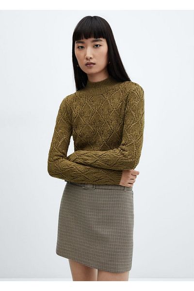 MANGO Woman Sparse Knit Detailed Sweater