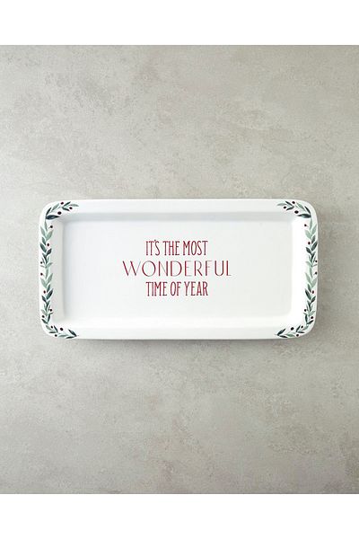 English Home Wonderful Year 36X18 cm Ceramic Boat Plate - White