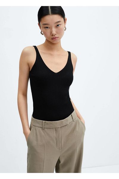 MANGO Woman V-neck knit blouse