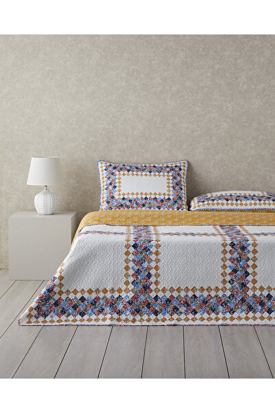 English Home Gingham Patchwork Çift Taraflı Çok Amaçlı Çift Kişilik Yatak Ört...