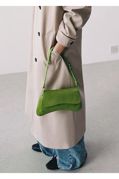 MANGO Woman Δερμάτινη τσάντα clamshell