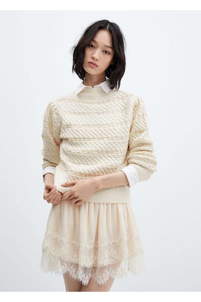 MANGO Woman Knit Detailed Knitwear Sweater