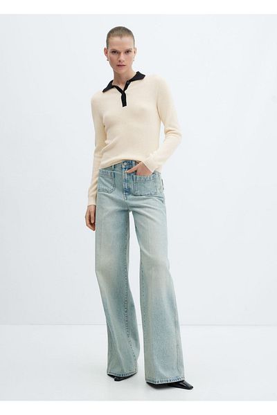 MANGO Woman Polo Collar Sweater