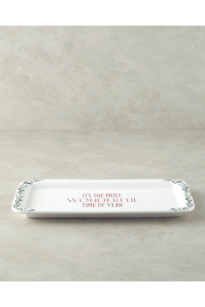 English Home Wonderful Year 36X18 cm Ceramic Boat Plate - White