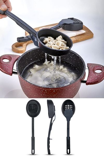 CEKAVE Heat Resistant 3 in 1 Serving Ladle - Ladle Colander Spoon 3 &amp; # 39;All in One Service Set