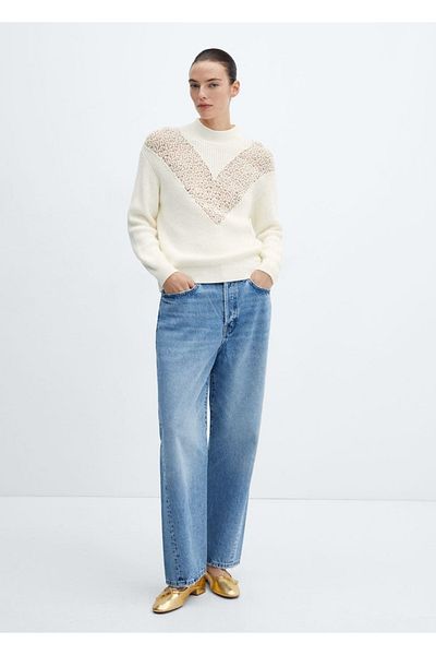 MANGO Woman Openwork detailed knit sweater