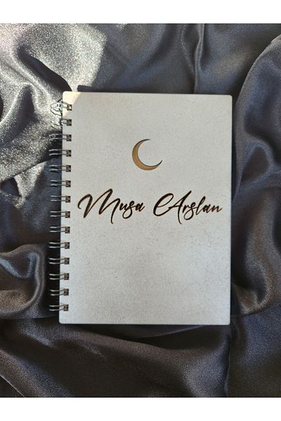 esamore concept Custom Your Name Wooden Covered Agenda Notebook Diary, Spiral Wooden Covered Notebook, Memory Book