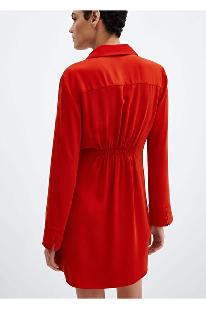 MANGO Woman Drapeli anvelop elbise