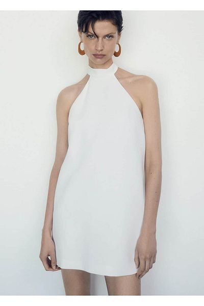MANGO Woman Φόρεμα Halter με εξώπλατο σχέδιο