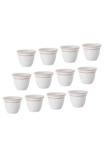 Dania A Set Of 12-Piece Porcelain Arabic Coffee Cups With Golden Font