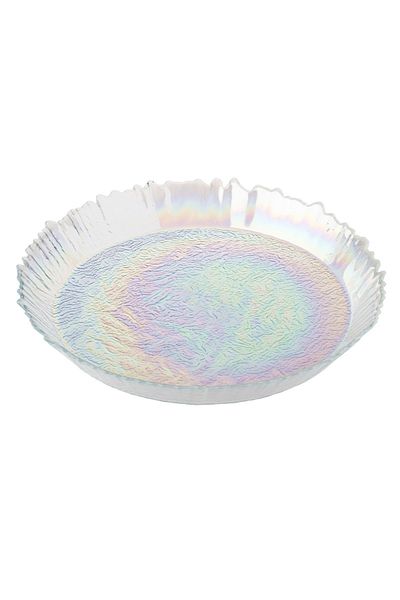 Byblos Glass Serving Dish For Sweets Chocolate And Fruits Multi-Use Size 35 Cm Depth 5 Cm