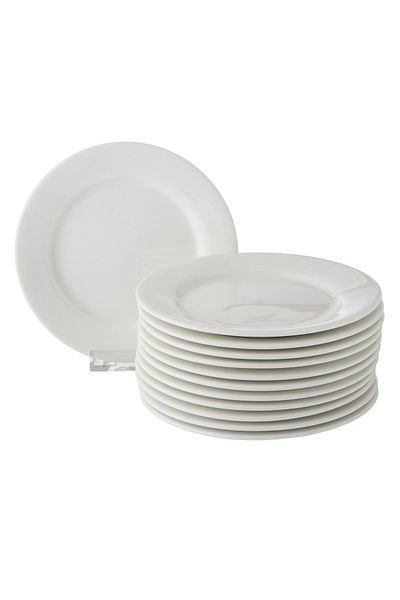 Dania A set of white porcelain plates for fruits and sweets, 15 cm, 12 pieces