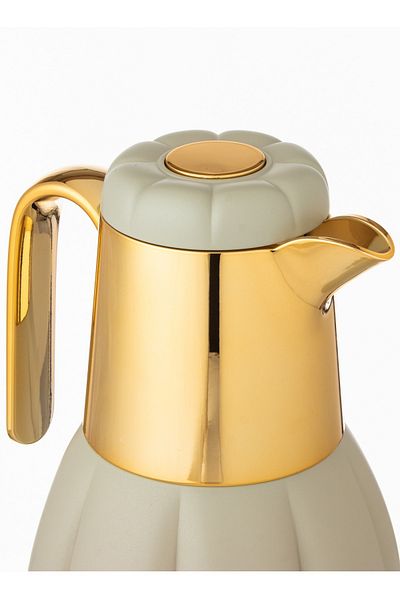 REFAN 2 Pieces Thermos Set For Tea And Coffee Golden Olive Color 0.5 liters + 1 liter