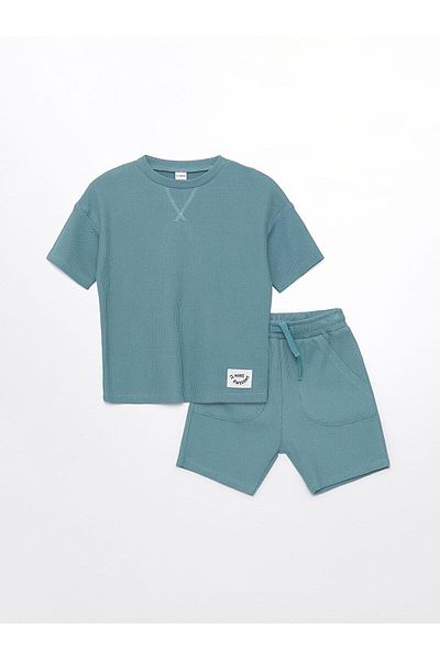 LC Waikiki LCW baby Crew Neck Basic Baby Boy T-Shirt and Shorts 2 Pieces Set