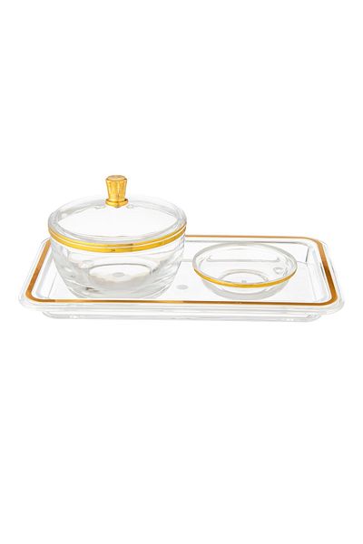 Dania Acrylic Dset Consisting of 3 Pieces 1 date + pit plate + tray