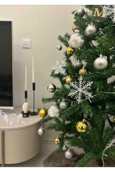 Denseden 3 Pieces Snowflake Glitter Christmas Ornament, Glitter Snowflake Pin...