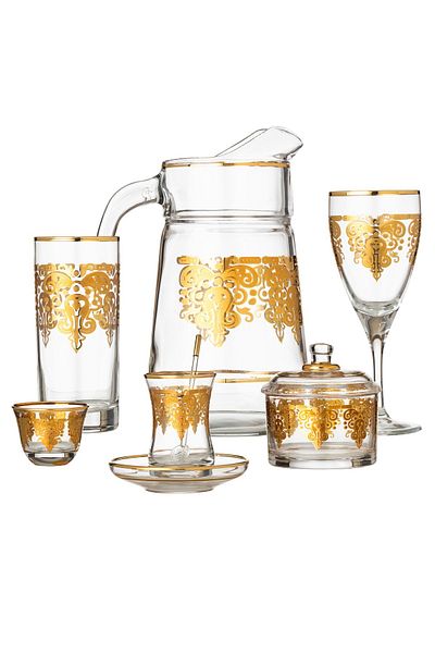 Dania 75-Piece Gold Turkish Crystal Set