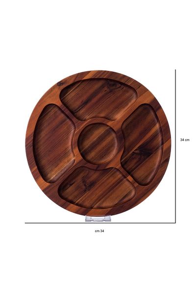Dania Tbsi serving nuts and sweets divided and made of Vietnamese beech wood