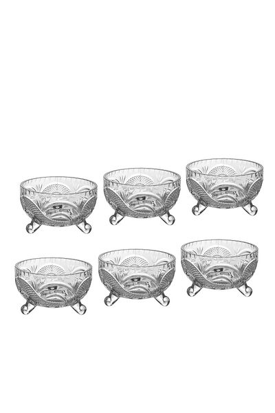 Dania A set of 6 multi-use glass bowls with legs for nuts and sweets