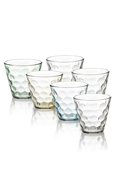 Dania مجموعة من 6 أكواب زجاجية ملونة كل كوب له لون لإضافة المزيد من البهجة لم...