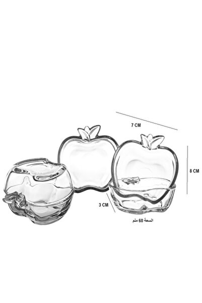 Dania Set of 12 apple-shaped glass bowls, size 8*7*3 CM