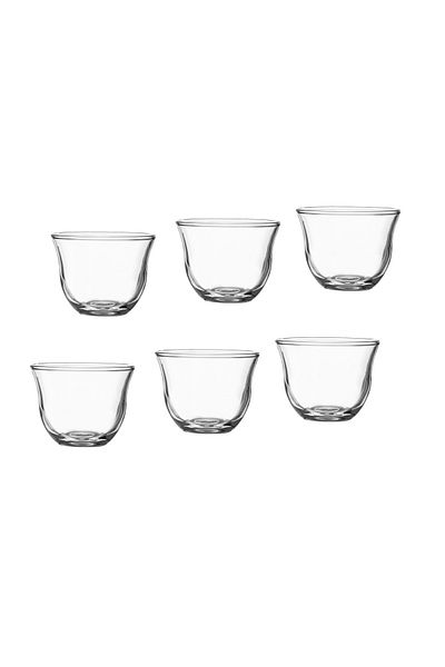 Pasabache A Set Of 6 Clear Glass Saudi Coffee Cups