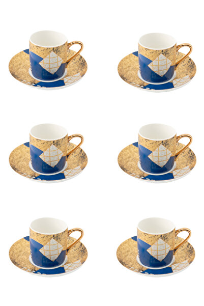 Dania طقم أكواب وصحن مطبوع مكون من 12 قطعة متعدد الألوان