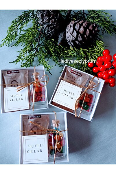 HappyDay Tasarım Organizasyon Yılbaşı Hediyelik 1 Adet Kahve Draje Seti