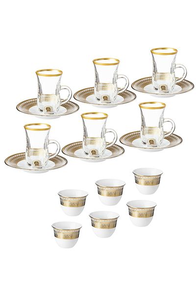 Dania Tea set with Saudi coffee modern golden pattern