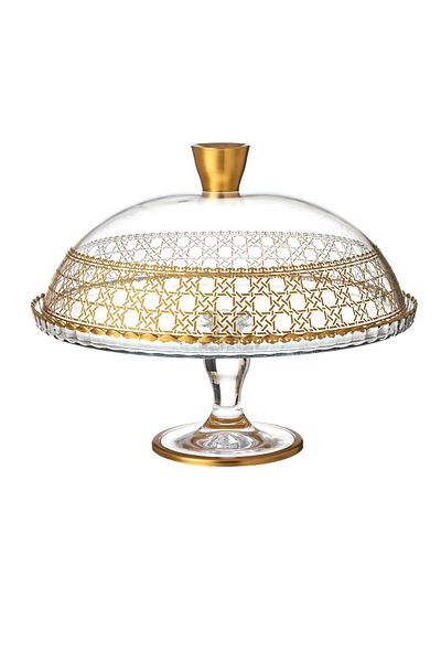 Pasabache Turkish crystal base cake stand with laser engraving Size 35 cm