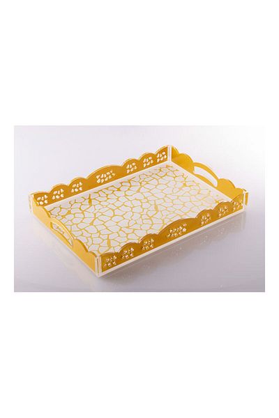 Dania Serving Tray White/Gold 47x33x6cm
