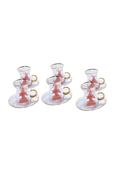 Dania 12-Piece Tea Set Gold 6x9cm