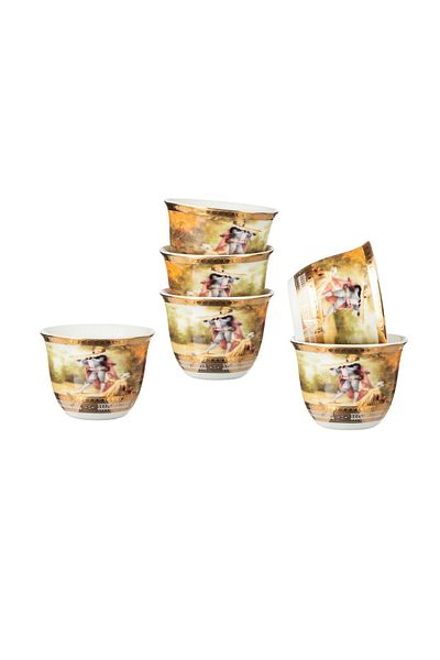 Dania A set of Arabic coffee cups, 6 pieces, Harem Al Sultan