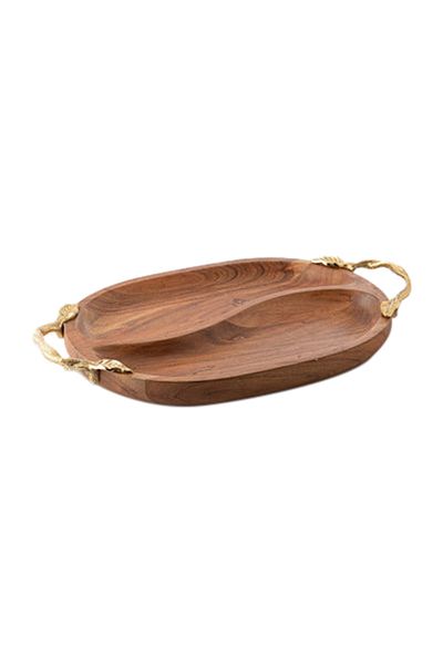 Dania Serving Plate Brown/Gold 41x32x3cm