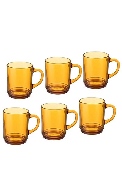Duralex A set of 6 honey glass cups from the French company Drulex