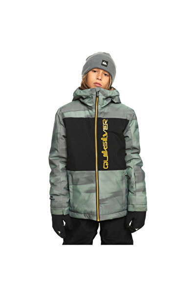 Quiksilver Side Hit Youth Boys' Green Snowboard Jacket Boys' Snowboard