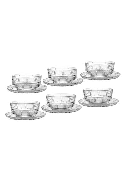 Dania A yogurt set for sweets and nuts made of glass, 12 pieces, 6 yogurts + 6 plates