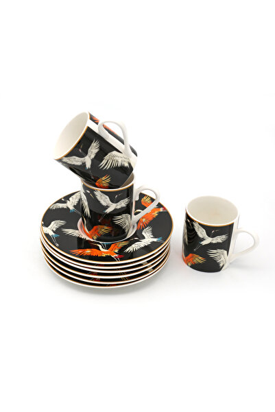 Dania 12-Piece Printed Cup And Saucer Set Multicolour 100ml