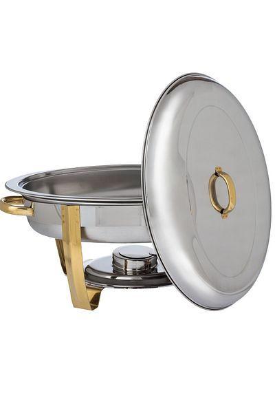 Dania Buffet plate and warmer for eating and keeping hot with a warming candle base