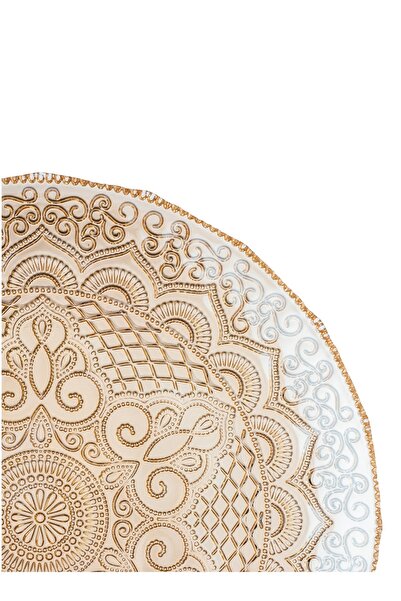 Byblos Glass serving dish for sweets, chocolate, and fruits, multi-use, size 32cm, depth 3 cm