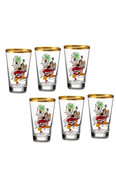 Dania طقم أكواب زجاجية جميلة وأنيقة مرسومة يدويًا مكون من 6 أكواب