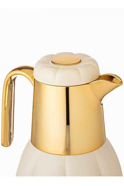 revan 2 Pieces Thermos Set For Tea And Coffee Golden Beige Color 0.5 liters + 1 liter