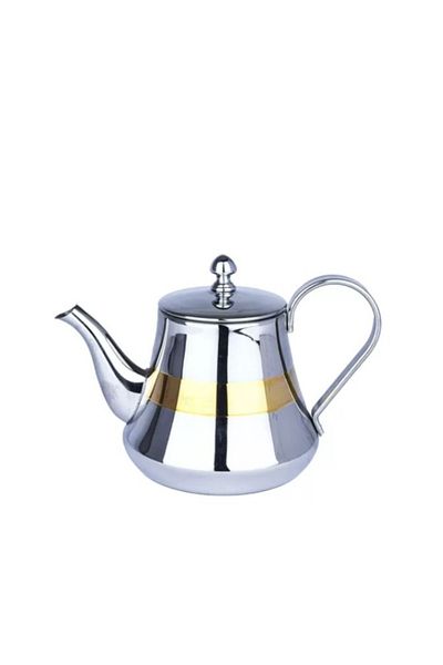 SAFA Hand held stainless steel teapot with gold decor