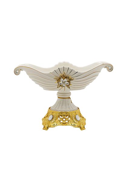 Dania Service Bowl With Base White 32x16x20cm