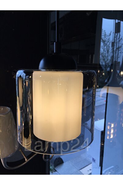 Lamp24 Eve Tekli Sarkıt Avize - Füme Camlı