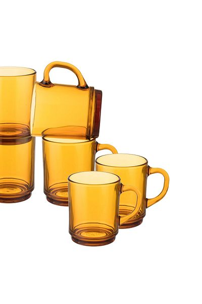 Duralex A set of 6 honey glass cups from the French company Drulex