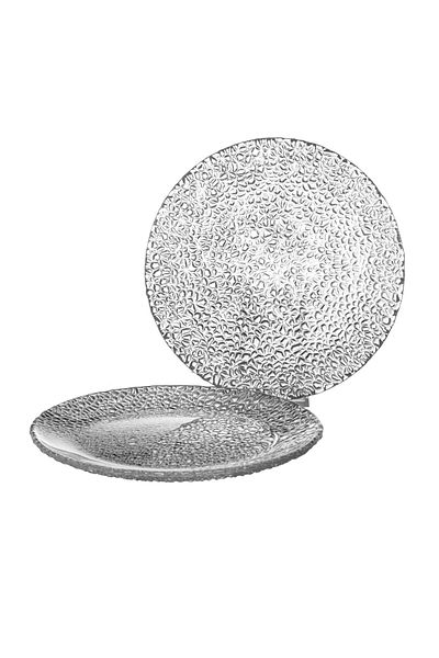 Dania Set of 6 plain white Arcopal glass dessert plates, 18 cm
