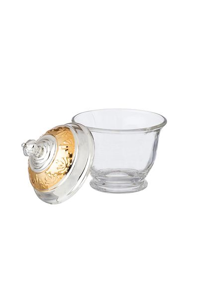 Dania Glass Sugar Can With Metal Lid